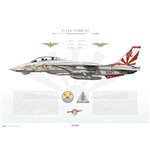 F-14A Tomcat VF-111 Sundowners, NL200 / 161621 / 1989 "Miss Molly" - Profile Print