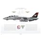 F-14A Tomcat VF-201 Hunters, AF100 / 160396 / 1998 - Profile Print