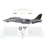 F-14B Tomcat VF-32 Swordsmen, AC100 / 162916 / Last Cruise, 2005 - Profile Print