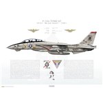 F-14A Tomcat VF-41 Black Aces, AJ101 / 162689 / 1991 - Profile Print