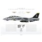 F-14B Tomcat VF-103 Jolly Rogers, AA103 / 163217 / 60th Years of Jolly Rogers, 2003 - Profile Print
