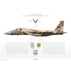 F-15C Eagle 57th Wg, 65th Aggressor Squadron, AW/80-024 - Nellis AFB, NV - 2007 Squadron Lithograph