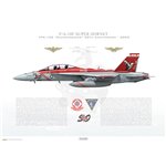 F/A-18F Super Hornet VFA-102 Diamondbacks, NF102 / 165882 / 50th Anniversary - 2005 - Profile Print
