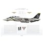 F-14A Tomcat VF-84 Jolly Rogers, AJ201 / 162692 / Flag Tail, 1991 - Profile Print