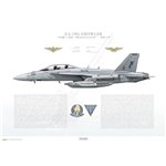 EA-18G Growler VAQ-136 Gauntlets, NE500 / 168621 / 2014 - Profile Print