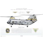 CH-46E Sea Knight HMM-165 White Knights, YW1-2 / 157704 - Profile Print