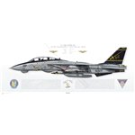 F-14B Tomcat VF-32 Swordsmen, AC100 / 162916 / Last Cruise, 2005 - Profile Print