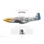 P-51D Mustang "Big Beautiful Doll" - 472218 / E2-I, 361st FG, 357th FS - 1945 - Profile Print