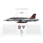 F/A-18E Super Hornet VFA-81 Sunliners, NA200 / 166830 / 2014 - Profile Print