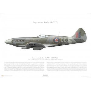 Supermarine Spitfire Mk. XIVc - RNZAF, Lympne Wing, RM787 CG - RAF Lympne, England, October 1944. Flown by Wing Commander Colin F. Gray
 
  Squadron Lithograph