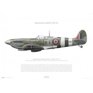 Supermarine Spitfire Mk. IXc "Baby Bea V" - RNZAF, No. 485 Squadron MK732 OU-U - RAF Selsey, England, June 1944. Flown by Flying Officer H.W.B. Patterson
 
  Squadron Lithograph