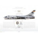 F-8D Crusader VF-154 Black Knights, NL414 / 148694 / 1965 - Profile Print