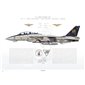 F-14B Tomcat VF-11 Red Rippers, AA101 / 162912 / Retirement Scheme, 2005 - Profile Print