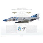 F-4J Phantom II VMFA-451 Warlords, AA201 / 153776 / 1976 - Bicentennial - Profile Print