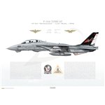 F-14A Tomcat VF-24 Renegades, NG201 / 160669 / Last Rage, 1996 - Profile Print