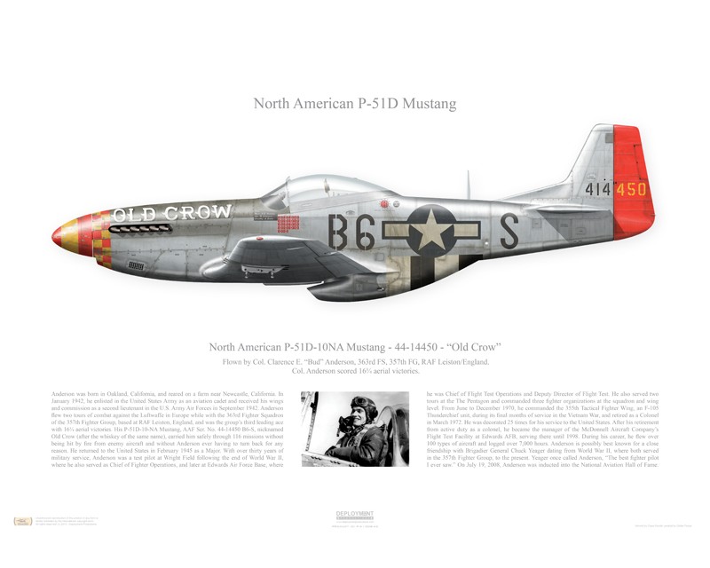 Aircraft profile print of P-51D Mustang 