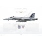 F/A-18E Super Hornet VFA-143 Pukin Dogs, AG100 / 166423 / 2015 - Profile Print