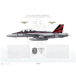 F/A-18F Super Hornet VFA-154 Black Knights, NH100 / 166873 / 2016 - Profile Print