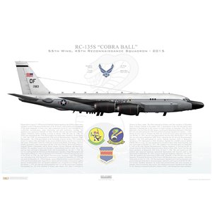 RC-135S Cobra Ball 55th Wing, 45th Reconnaissance Squadron, 61-2663 - Offutt AFB, NE - 2015 Squadron Lithograph