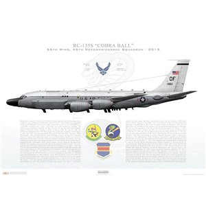 RC-135S Cobra Ball 55th Wing, 45th Reconnaissance Squadron, 61-2663 - Offutt AFB, NE - 2015 Squadron Lithograph