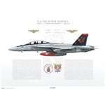 F/A-18F Super Hornet VFA-11 Red Rippers, AB100 / 166628 / 2015 - Profile Print