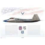 F-22A Raptor 192nd Fighter Wing, 149th Fighter Squadron, FF/04-4082 / 2014 - Profile Print