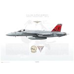 F/A-18E Super Hornet VFA-31 Tomcatters, AJ114 / 169114 / 2015 - Profile Print