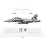 F/A-18F Super Hornet VFA-2 Bounty Hunters, NE100 / 166977 / 2015 - Profile Print