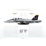 F/A-18F Super Hornet VFA-103 Jolly Rogers, AG200 / 166620 / 2015 "Santa"  - Profile Print