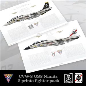 F-14A Tomcat Fighter Pack 1 - 2 prints, USS Nimitz, CVN-68, CVW-8, 1977
VF-84 Jolly Rogers &amp; VF-41 Black Acess
 