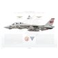 F-14A Tomcat VF-1 Wolfpack, NE103 / 162603 / Operation Desert Storm, 1991 - Profile Print