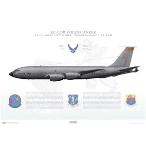 KC-135R Stratotanker 161st Air Refueling Wing, 197th Air Refueling Squadron "Copperheads", 63-8038 - Arizona Air National Guard - Sky Harbor ANG Base, AZ - Squadron Lithograph