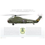 UH-34D Choctaw, HMM-163 "Ridge Runners", Yankee Papa 13 - Profile Print