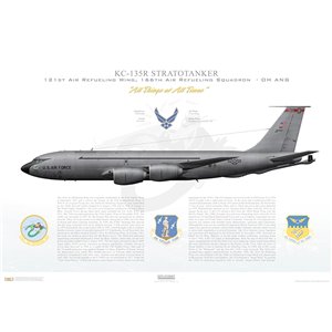 KC-135R Stratotanker 121st Air Refueling Wing, 166th Air Refueling Squadron, 58-0083 - Ohio Air National Guard - Rickenbacker ANG Base, OH - Squadron Lithograph