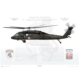 UH-60L Blackhawk, Det. 2, Golf Company, 2-135th Aviation Regiment - Virginia Dustoff - Virginia Army National Guard Squadron Lithograph