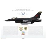 F-16C Fighting Falcon 57th WG, 64th AGRS, WA/89-2048 "WRAITH" / 2021 - Profile Print