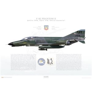 F-4E Phantom II 347th Tactical Fighter Wing, 70th Tactical Fighter Squadron "White Knights", MY/68-429 - Moody AFB, GA - Squadron Lithograph