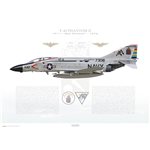 F-4J Phantom II VF-11 Red Rippers, AA100 / 157308 / 1976 - Profile Print