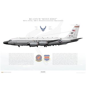 RC-135V/W Rivet Joint 55th Wing, 38th Reconnaissance Squadron, 64-4845 - Offutt AFB, NE - 2017 Squadron Lithograph