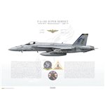 F/A-18E Super Hornet VFA-97 Warhawks, NG300 / 168867 / 2017 - Profile Print
