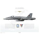F/A-18A Hornet VFA-132 Privateers, AK200 / 162422 / 1990 - Profile Print