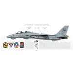 F-14D Tomcat VF-31 Tomcatters, AJ110 / 164346 "Sweet Little Miss" - The Last Tomcat Trap - Profile Print