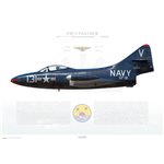 F9F-5 Panther VF-111 Sundowners, V131 / 126213 / 1953 - Profile Print