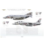 VF-11 Red Rippers Transition, 1980 / F-4J Phantom II - F-14A Tomcat - Profile Print
