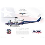 Bell 412 - N555BA San Antonio AirLife, New Braunfels, TX - Profile Print