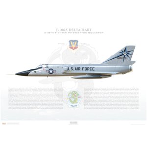 F-106A Delta Dart 25th Air Division, 318th Fighter Interceptor Squadron (FIS), 56-0459 - McChord AFB, WA Squadron Lithograph