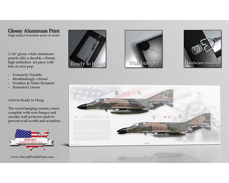 Aircraft profile print of F-4C Phantom II 8th TFW, 555th TFS, FP/63-7680 & 433rd TFS, USAF Triple Ace Col. Robin Old