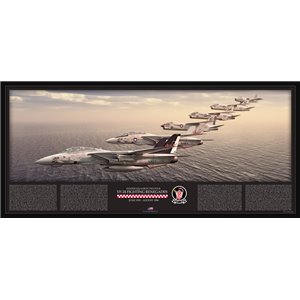 35" x 16" SPECIAL EDITION - VF-24 Fighting Renegades Lineage - FJ-3 Fury, F-8A, F-8C, F-8J Crusader, F-14A Tomcat - Squadron Lithograph
Size: 35 x 16" / 890 x 400mm