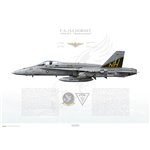 F/A-18A Hornet VFA-97 Warhawks, NH200 / 163098 - Profile Print