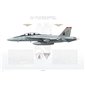 F/A-18F Super Hornet VFA-11 Red Rippers, AC101 / 166634 / 2006 - Profile Print